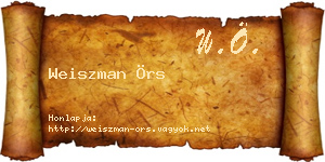 Weiszman Örs névjegykártya