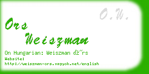 ors weiszman business card